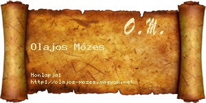 Olajos Mózes névjegykártya